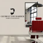 Sticker Decorativ Personalizat Salon Barber Shop / Frizerie, 45x97 cm, Negru, Oracal - imagine 3