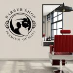 Sticker Decorativ Salon Barber Shop / Frizerie, 48x48 cm, Negru, Oracal - imagine 4