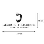 Sticker Decorativ Personalizat Salon Barber Shop / Frizerie, 45x97 cm, Negru, Oracal - imagine 2