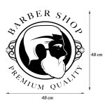 Sticker Decorativ Salon Barber Shop / Frizerie, 48x48 cm, Negru, Oracal - imagine 2
