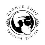 Sticker Decorativ Salon Barber Shop / Frizerie, 48x48 cm, Negru, Oracal - imagine 5