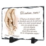 Placa de ardezie personalizata "Te iubim, tati!", 19x28 cm