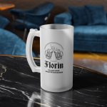 Halba de Bere Personalizata cu Mesaj, 500 ml, transparenta, mata - imagine 2